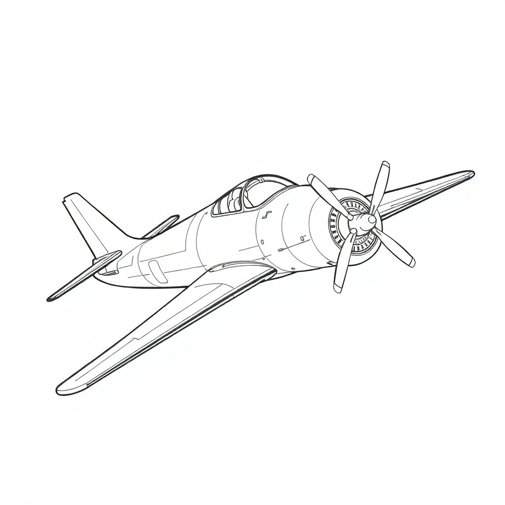 realistic airplane coloring pages - Variation 2